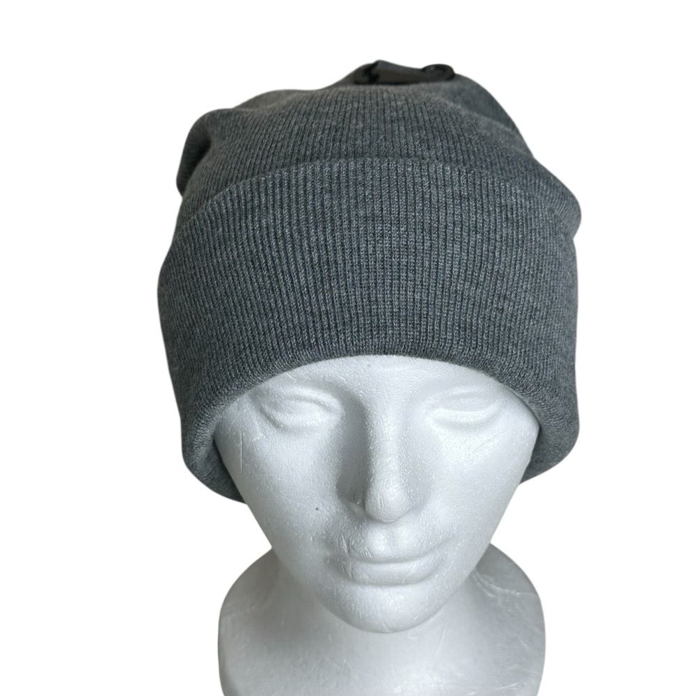 Ugg Ribbed Logo Patch Beanie One Size Charcoal Un… - image 3